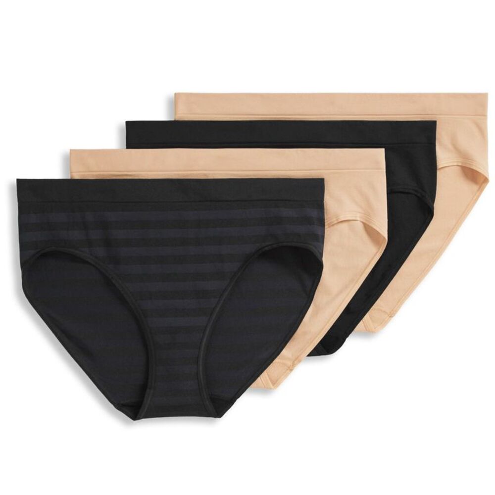 Jockey Women's Panties Sz XL Seamfree Hi-Cut Panty Black A675042